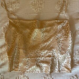 Gold Leopard Print Satin Cami Top
